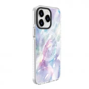 Evelatus Apple iPhone 15 Pro PC+TPU dėklas su MagSafe - marmuro purpurinis