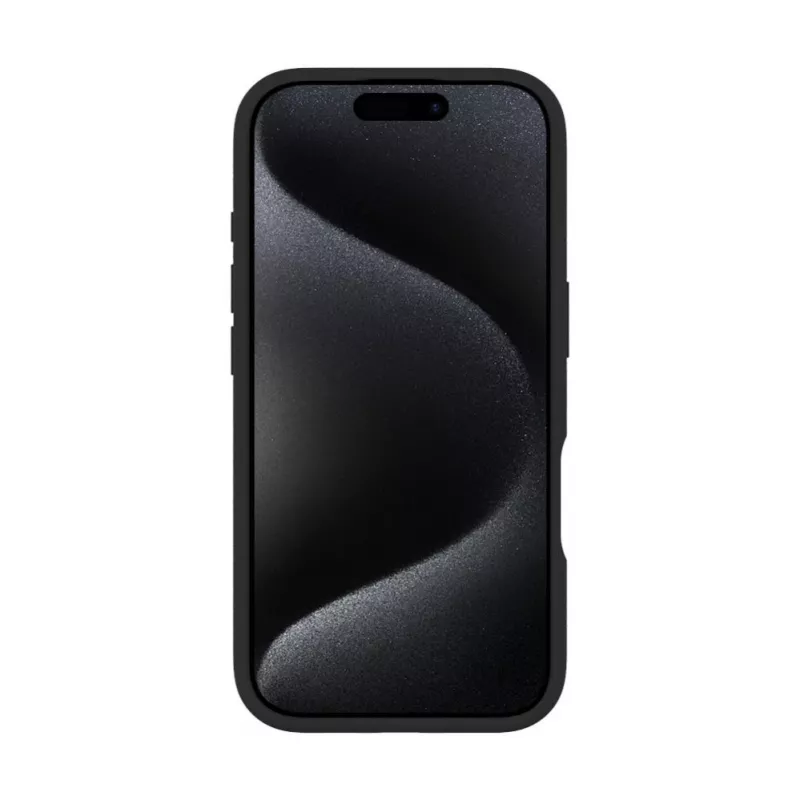 Evelatus Apple iPhone 16 Pro Premium MagSafe su stovu, minkšto prisilietimo silikoninis dėklas, juodas