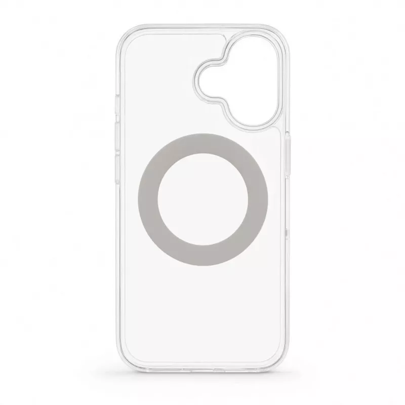 Evelatus Apple iPhone 17 hibridinis dėklas su MagSafe PC+TPU 360 metaliniu stoveliu, permatomas