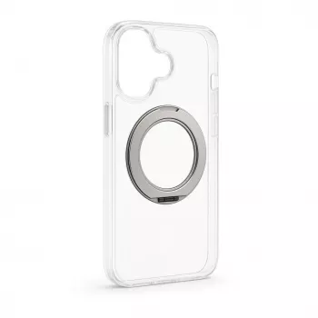 Evelatus Apple iPhone 17 hibridinis dėklas su MagSafe PC+TPU 360 metaliniu stoveliu, permatomas