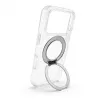 Evelatus Apple iPhone 17 Pro hibridinis dėklas su MagSafe PC+TPU 360° metaliniu stovu, permatomas