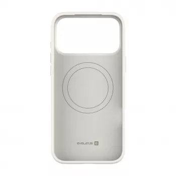 Evelatus Apple iPhone 18 Pro Max Premium MagSafe minkšto prisilietimo silikoninis dėklas sidabrinis