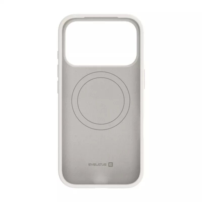 Evelatus Apple iPhone 18 Pro Premium MagSafe minkšto prisilietimo silikoninis dėklas sidabrinis