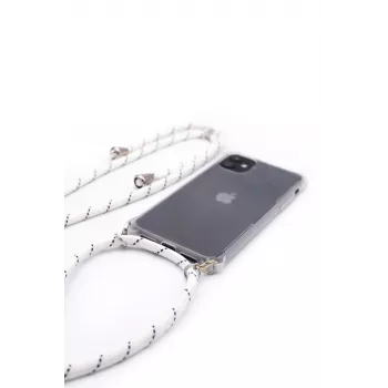 Evelatus Apple iPhone 7/8/SE2020/SE2022 Silikoninis permatomas dėklas su kaklo dirželiu TPU permatomas