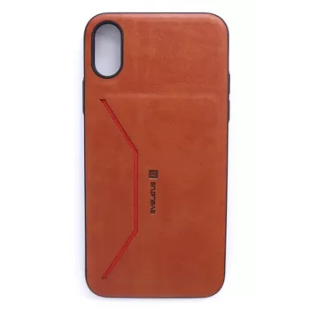 Evelatus Apple iPhone X Nobel Brown folio dėklas su pinigine
