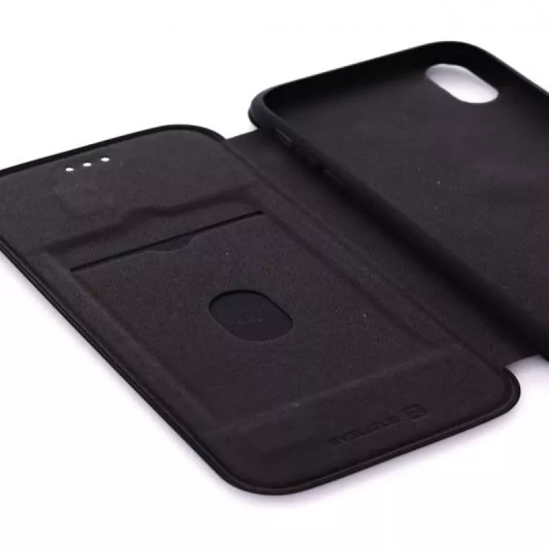 Evelatus Apple iPhone XR knygos tipo dėklas juodas