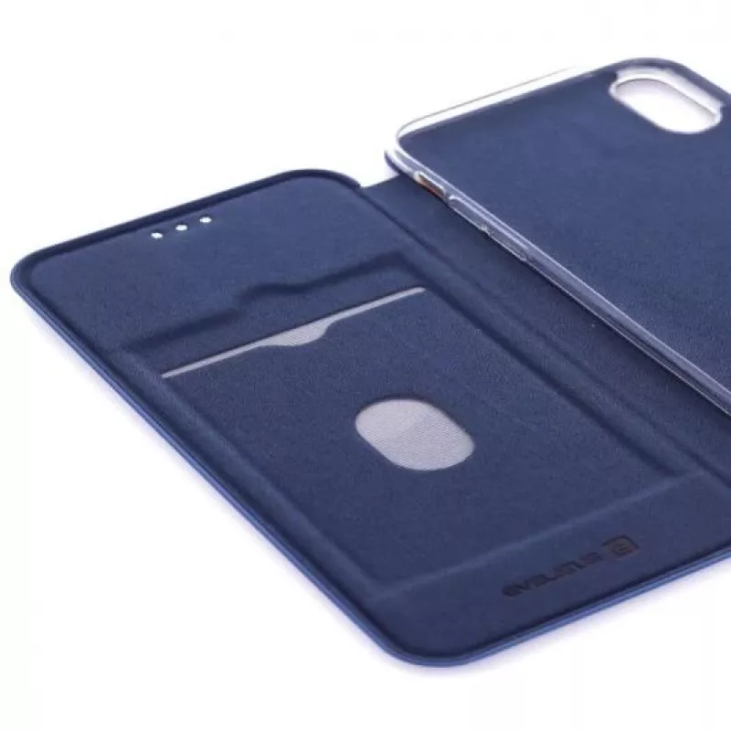 Evelatus Apple iPhone XR knygos tipo dėklas tamsiai mėlynas