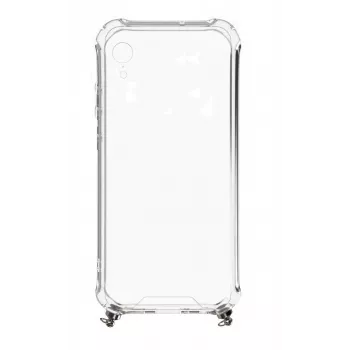 Evelatus Apple iPhone XR Silicone TPU Transparent with Necklace Strap Gold