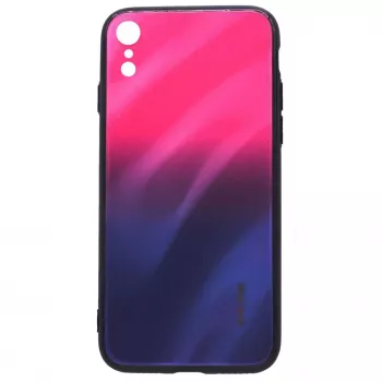 Evelatus Apple iPhone XR Water Ripple Gradient Color Anti-Explosion Tempered Glass Case Gradient Pink-Purple