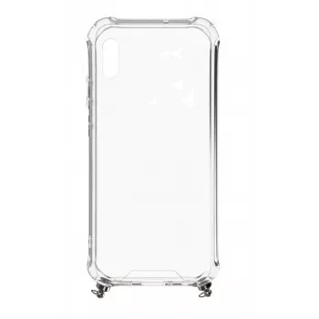 Evelatus Apple iPhone Xs MAX Silicone Transparent with Necklace TPU Strap Transparent