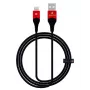 Evelatus Apple Lightning duomenų laidas MFI09 aliuminio korpusas + pynė juoda raudona