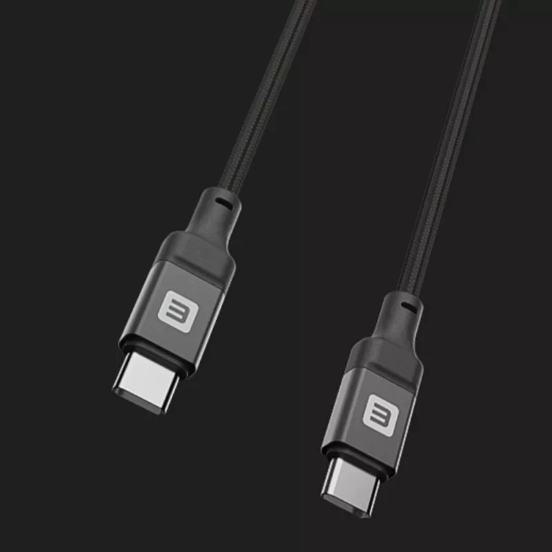 Evelatus spiralinis USB-C į USB-C laidas 1,2 m 60 W PD pintas juodas