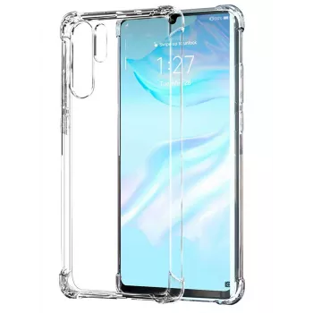 Evelatus Huawei P30 Lite karinės klasės smūgiams atsparus silikoninis dėklas TPU permatomas