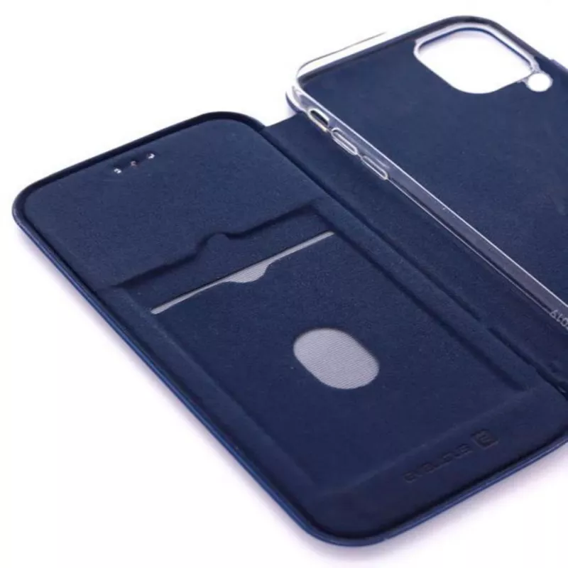Evelatus Huawei P40 Lite knygos tipo dėklas tamsiai mėlynas