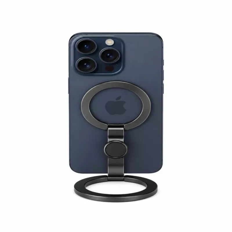 Evelatus Magnetinis telefono metalinis žiedo laikiklis juodas