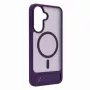 Evelatus guminis MagSafe dėklas su stoveliu, skirtas Samsung Galaxy A37 / A36 - violetinis