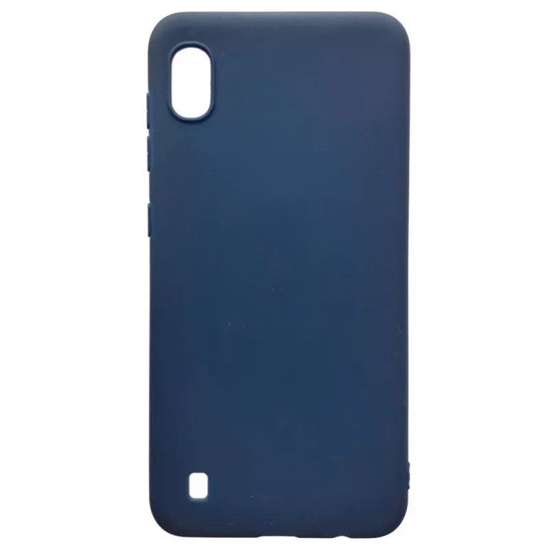Evelatus Samsung Galaxy A10 Soft Touch Silicone Case with Strap Dark Blue