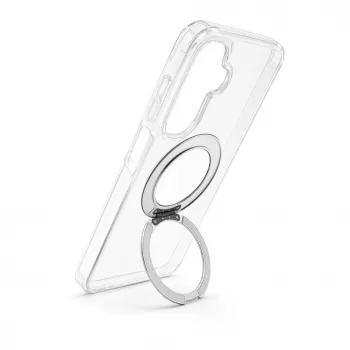 Evelatus Samsung Galaxy A17 4G / A17 5G hibridinis dėklas su MagSafe PC+TPU 360 metaliniu stoveliu, permatomas