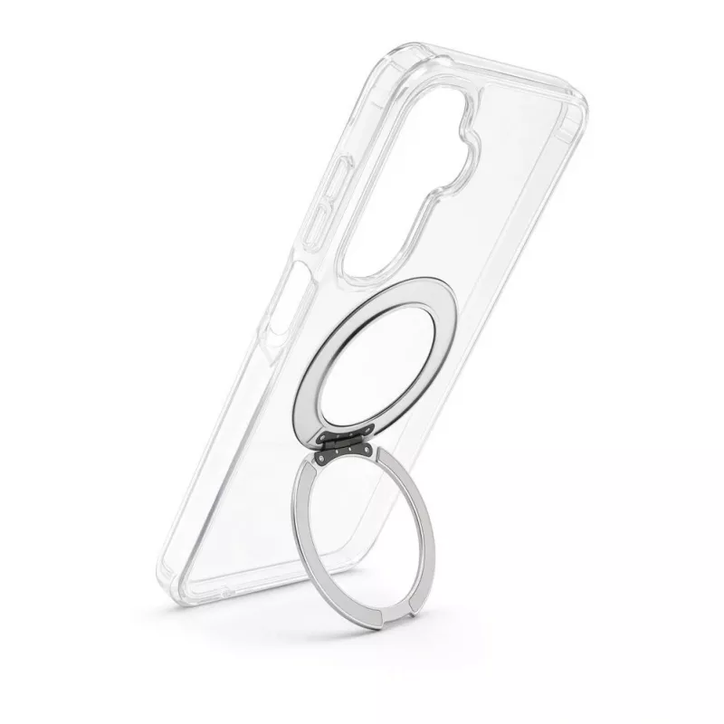 Evelatus Samsung Galaxy A17 4G / A17 5G hibridinis dėklas su MagSafe PC+TPU 360 metaliniu stoveliu, permatomas