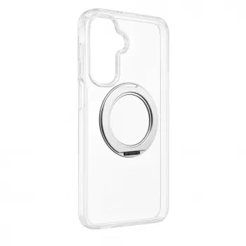 Evelatus Samsung Galaxy A17 4G / A17 5G hibridinis dėklas su MagSafe PC+TPU 360 metaliniu stoveliu, permatomas