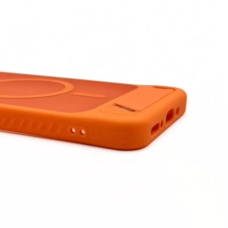 Evelatus Samsung Galaxy A17 4G / A17 5G guminis dėklas su MagSafe ir stoveliu, oranžinė