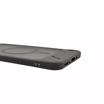 Evelatus Samsung Galaxy A17 4G / A17 5G dėklas su gumuota danga, MagSafe ir stoveliu, dūmų pilka