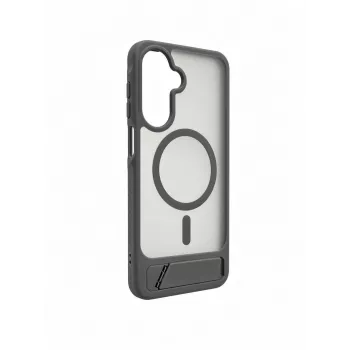 Evelatus Samsung Galaxy A17 4G / A17 5G dėklas su gumuota danga, MagSafe ir stoveliu, dūmų pilka