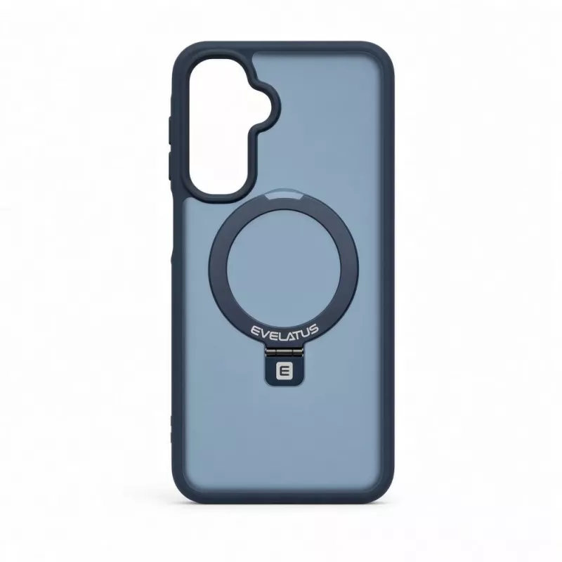 Evelatus Samsung Galaxy A17 4G / A17 5G Shield dėklas su MagSafe ir stoveliu, matinis žiedas, tamsiai mėlynas