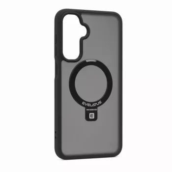 Evelatus Samsung Galaxy A17 4G / A17 5G Shield dėklas su MagSafe ir stovu, matinis juodas žiedas