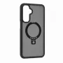 Evelatus Samsung Galaxy A17 4G / A17 5G Shield dėklas su MagSafe ir stovu, matinis juodas žiedas