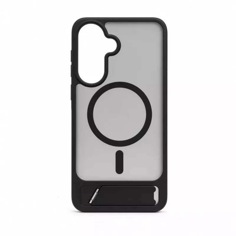Evelatus Samsung Galaxy A37 / A36 guminis dėklas su MagSafe ir stoveliu, juodas