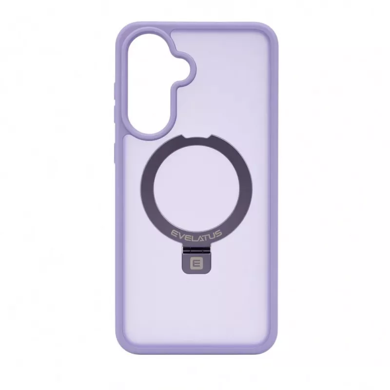 Evelatus Samsung Galaxy A37 / A36 Shield dėklas su MagSafe ir stoveliu, matinis žiedas, levandų violetinė