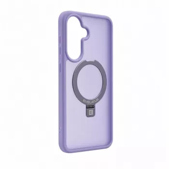 Evelatus Samsung Galaxy A37 / A36 Shield dėklas su MagSafe ir stoveliu, matinis žiedas, levandų violetinė