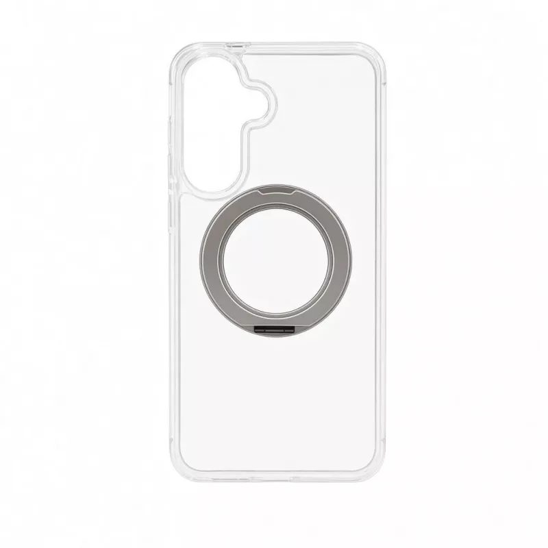 Evelatus Samsung Galaxy A57 hibridinis dėklas su MagSafe PC+TPU 360 metaliniu stoveliu, permatomas