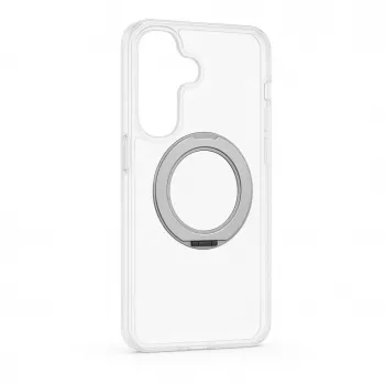 Evelatus Samsung Galaxy A57 hibridinis dėklas su MagSafe PC+TPU 360 metaliniu stoveliu, permatomas