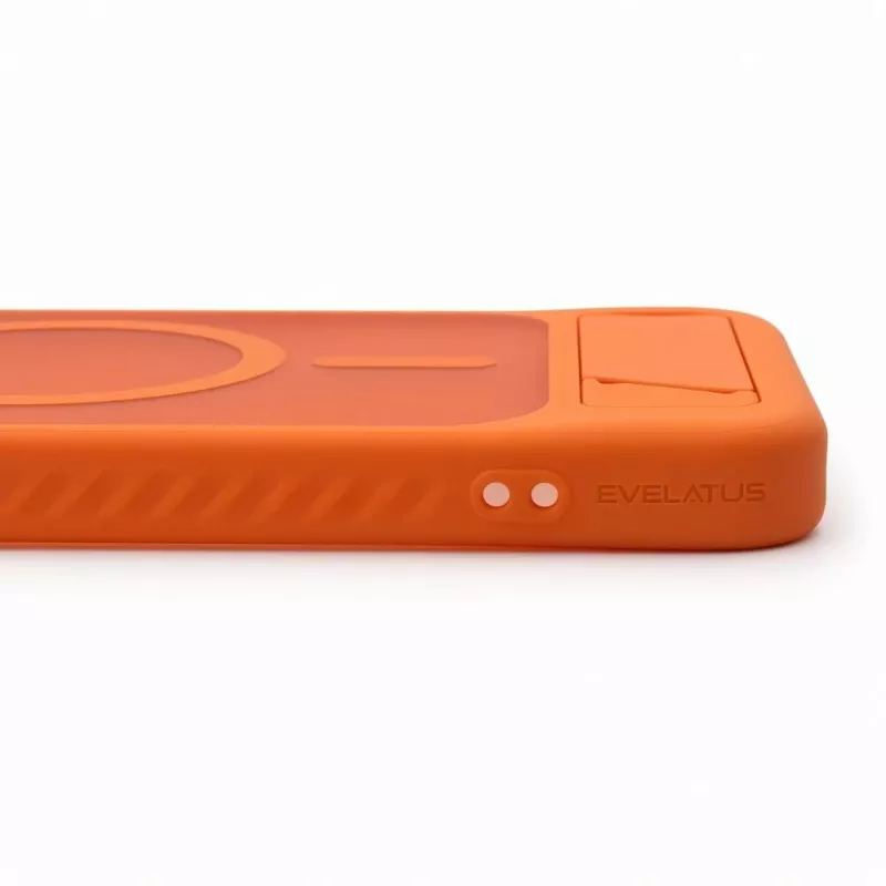 Evelatus Samsung Galaxy A57 guminis dėklas su MagSafe ir stoveliu, oranžinis