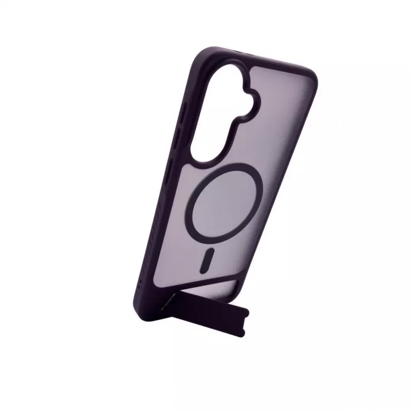 Evelatus Samsung Galaxy A57 guminis dėklas su MagSafe ir kojelė, violetinė