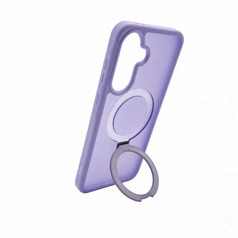 Evelatus Samsung Galaxy A57 apsauginis dėklas su MagSafe ir stoveliu, matinis žiedas, levandų violetinė