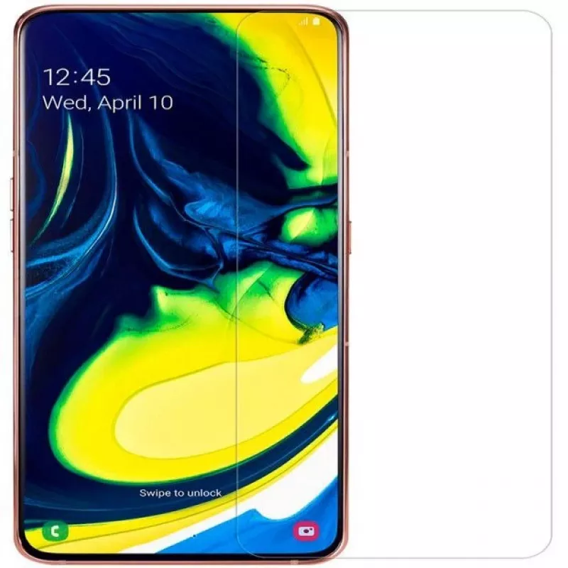 Evelatus Samsung Galaxy A80 0.33mm Flat Clear Tempered Glass Screen Protector with Japan Glue and Anti-Static Coating