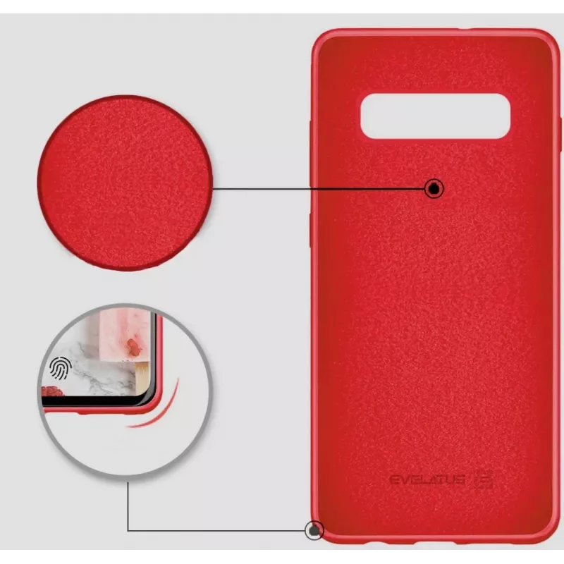 Evelatus Samsung Galaxy S10 Nano Silicone Case Soft Touch TPU Red