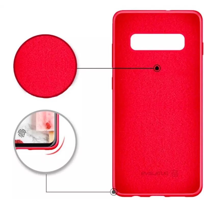 Evelatus Samsung Galaxy S10 Plus minkštas silikoninis dėklas raudonas