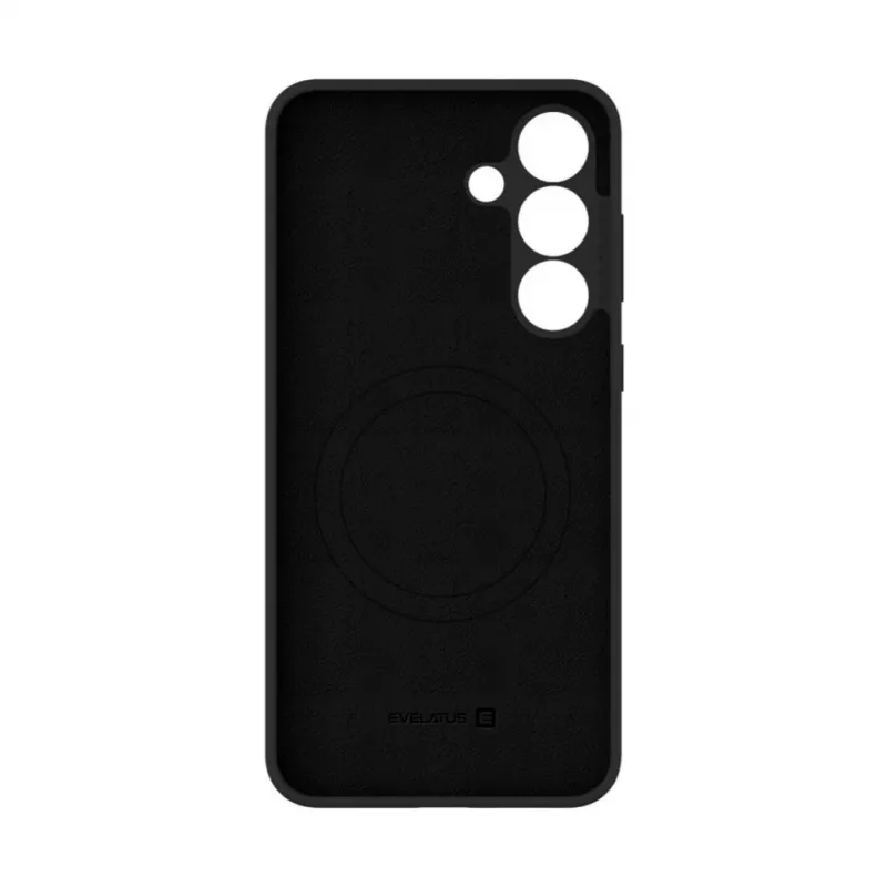 Evelatus Samsung Galaxy S25 FE Premium magnetinis minkšto prisilietimo silikoninis dėklas juodas