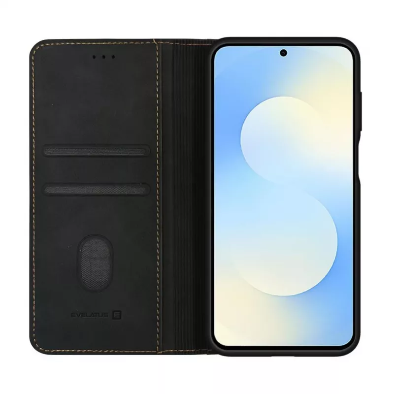 Evelatus Samsung Galaxy S26 FE knyginis dėklas juodas