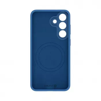 Evelatus Samsung Galaxy S26 FE Premium magnetinis minkšto prisilietimo silikoninis dėklas tamsiai mėlynas