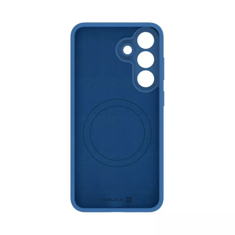 Evelatus Samsung Galaxy S26 FE Premium magnetinis minkšto prisilietimo silikoninis dėklas tamsiai mėlynas