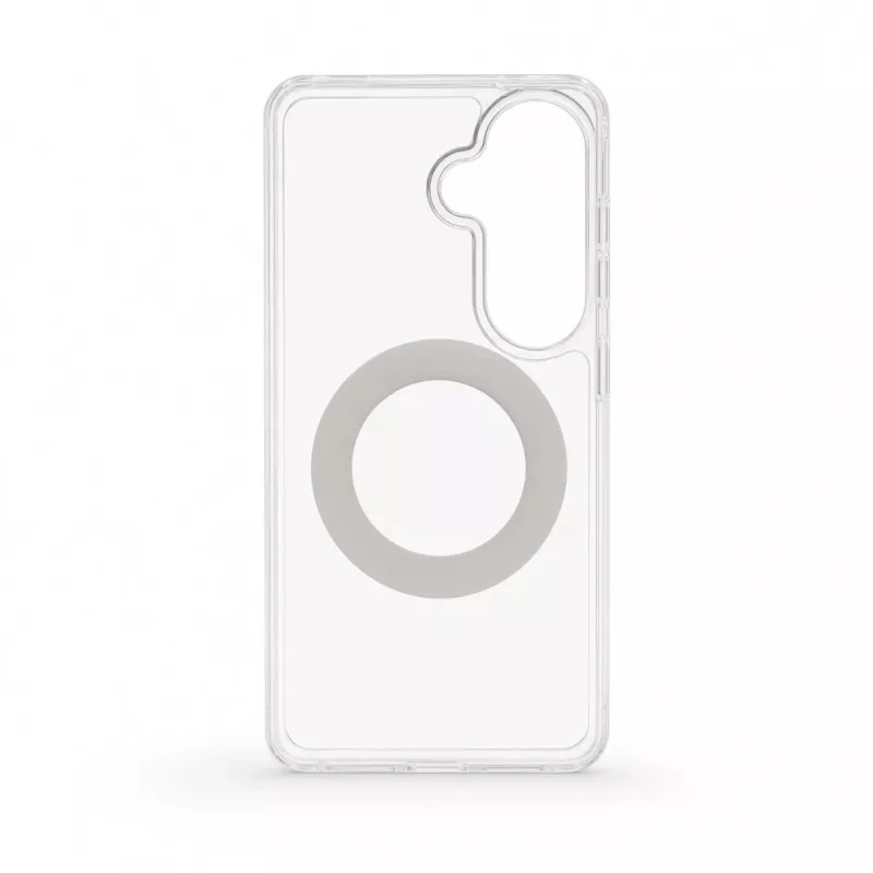 Evelatus Samsung Galaxy S26 hibridinis dėklas su MagSafe PC+TPU 360 metaliniu stoveliu, permatomas