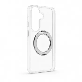 Evelatus Samsung Galaxy S26 hibridinis dėklas su MagSafe PC+TPU 360 metaliniu stoveliu, permatomas
