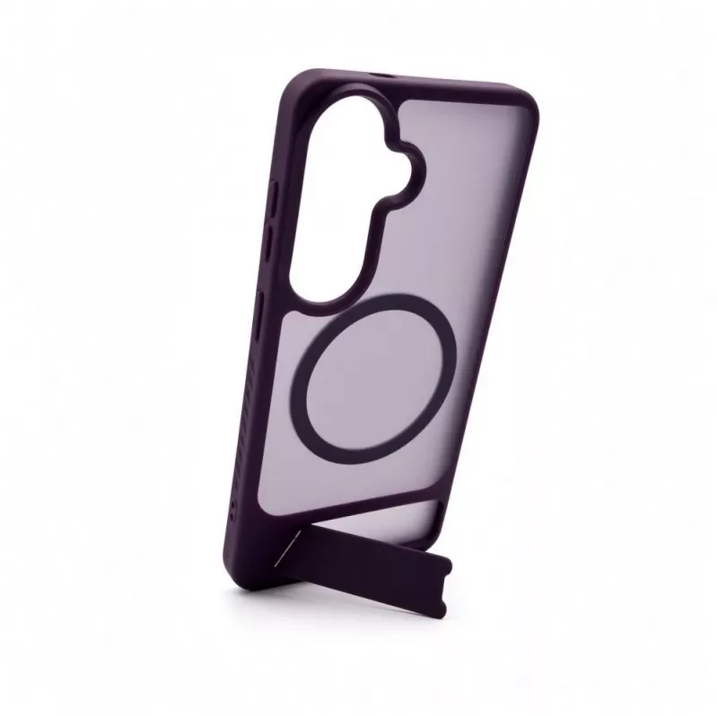 Evelatus Samsung Galaxy S26 guminis dėklas su MagSafe ir kojelė, violetinė