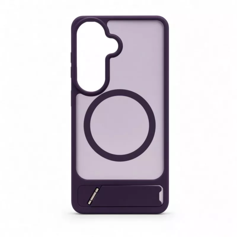 Evelatus Samsung Galaxy S26 guminis dėklas su MagSafe ir kojelė, violetinė