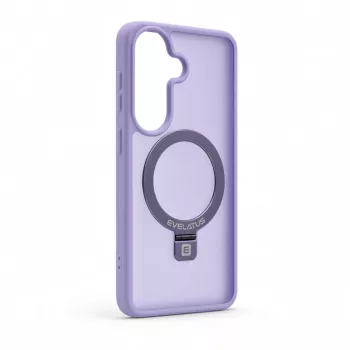 Evelatus Samsung Galaxy S26 apsauginis dėklas su MagSafe ir stoveliu, matinis, levandų violetinė